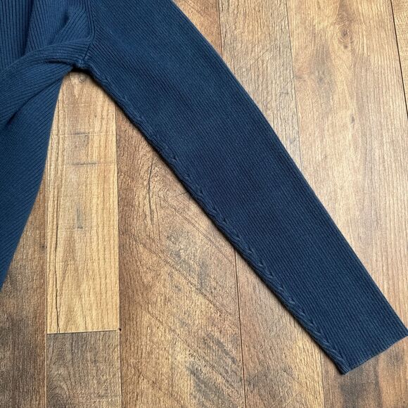 Vintage Ralph Lauren Sweater Women's Large Blue LRL Ribbed Knit Turtleneck 3119 - Picture 5 of 12